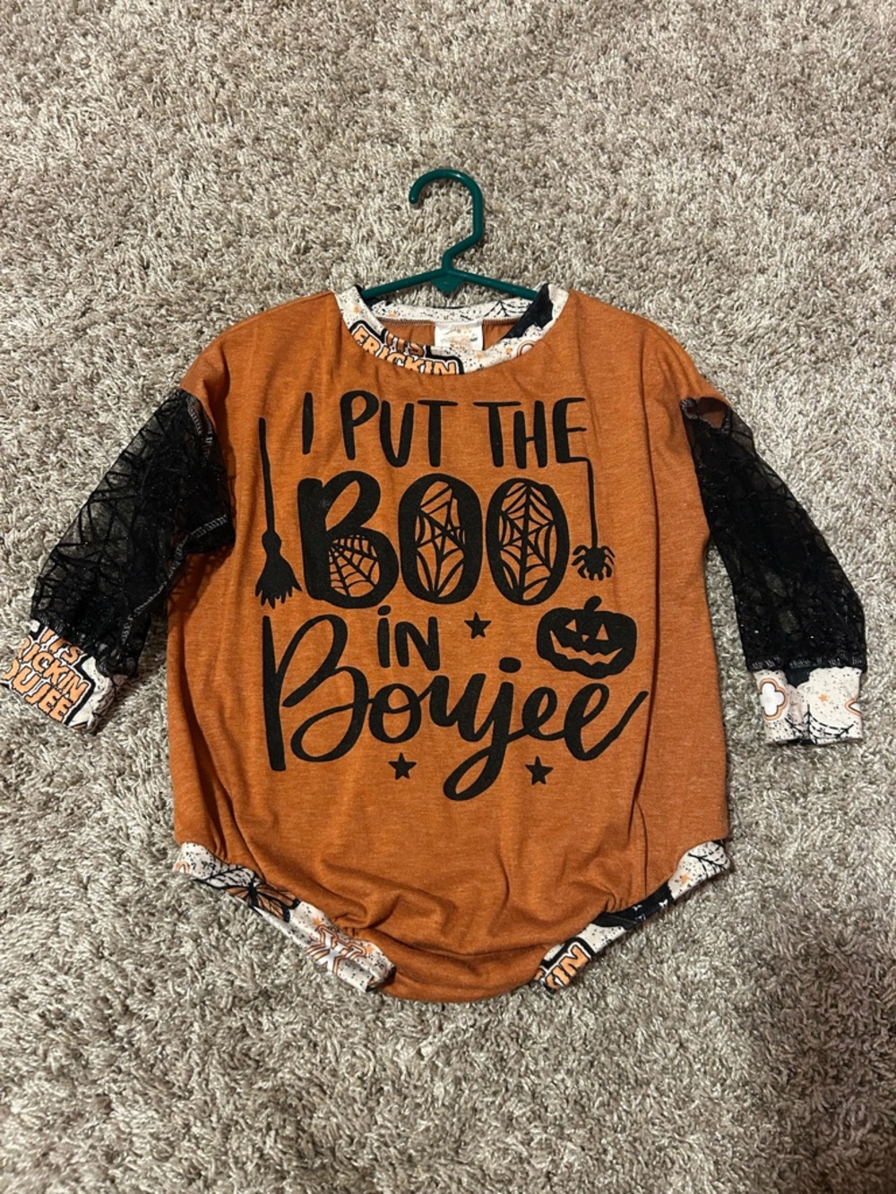 Handmade Halloween Bubble Romper.